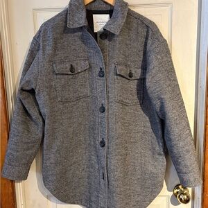 Hudson North Shacket Charcoal Herringbone Jacket